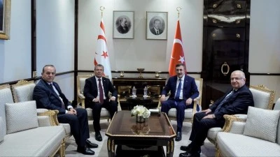 Cumhurbaşkanı Yardımcısı Yılmaz, KKTC Başbakanı &Uuml;stel ile g&ouml;r&uuml;şt&uuml;
