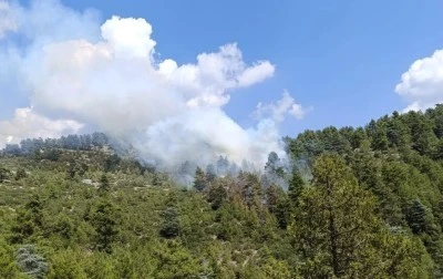 Denizli&rsquo;de yıldırım d&uuml;şmesi sonucu 2 ayrı noktada yangın &ccedil;ıktı