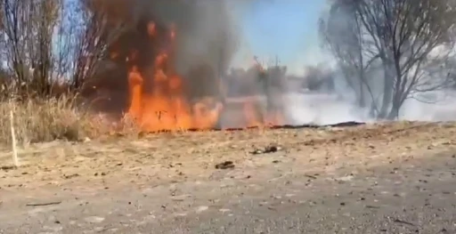 Develi&rsquo;de anız yangını
