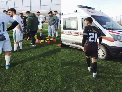 Dili boğazına ka&ccedil;an kaleciyi polis kurtardı 