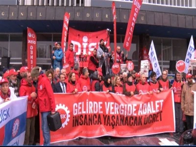 DİSK &uuml;yeleri, Ankara'ya y&uuml;r&uuml;d&uuml;