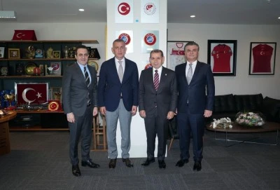Dursun &Ouml;zbek'ten TFF Başkanı Hacıosmanoğlu'na ziyaret