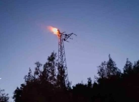 Elektrik direğinde akıma kapılan şahıs yanarak &ouml;ld&uuml;