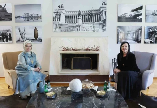 Emine Erdoğan, Arnavutluk Başbakanı Edi Rama&rsquo;nın eşi Linda Rama ile g&ouml;r&uuml;şt&uuml;
