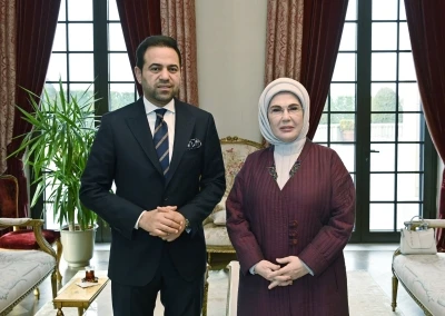 Emine Erdoğan, M&uuml;sl&uuml;man Alimler Konseyi Genel Sekreteri ile bir araya geldi
