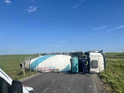 Ergene&rsquo;de beton mikseri devrildi: 1 yaralı
