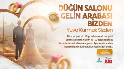 Evlenecek Gen&ccedil;lere &rsquo;D&uuml;ğ&uuml;n Salonu ve Gelin Arabası Bizden&rsquo; projesi
