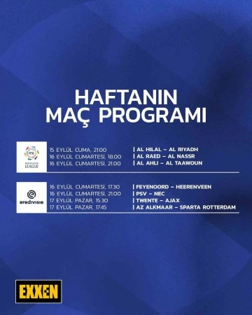 EXXEN&rsquo;de hafta sonu ma&ccedil; heyecanı
