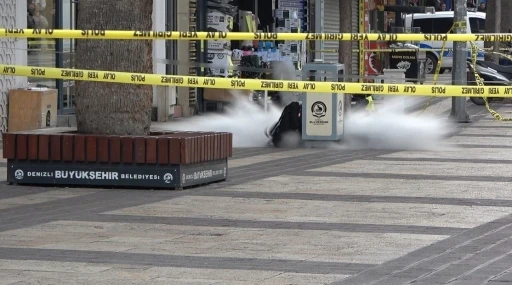 Eylem g&uuml;zergahına bırakılan sırt &ccedil;antası f&uuml;nyeyle patlatıldı
