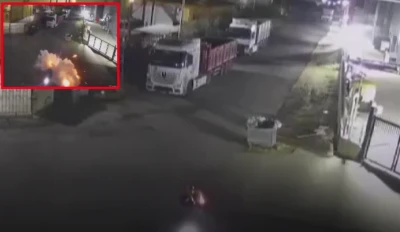 Fabrikaya atmaya &ccedil;alıştığı patlayıcı elinde patladı