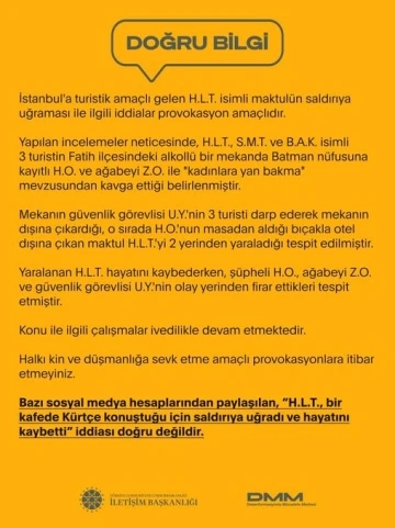 Fatih&rsquo;te "kadınlara yan bakma" kavgasında kan aktı: 1 &ouml;l&uuml;
