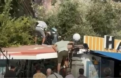 Fethiye'de yama&ccedil; paraş&uuml;t&uuml; işletmenin &ccedil;atısına indi: 1 yaralı