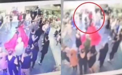 Gelinin en mutlu g&uuml;n&uuml;nde &uuml;zerine avize d&uuml;şt&uuml;: O anlar kamerada