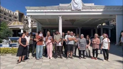 Grand Termal Otel  iş&ccedil;ilerinin maaş ve tazminat protestosu s&uuml;r&uuml;yor