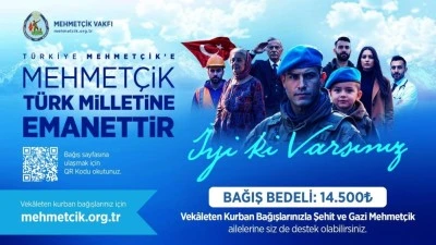 TSK Mehmet&ccedil;ik Vakfı, vek&acirc;leten kurban bağışı kabul&uuml;ne başladı