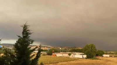 Bilecik'teki yangının dumanları&nbsp;Bursa&rsquo;ya ulaştı