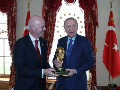 Cumhurbaşkanı Erdoğan, FIFA Başkanı Infantino&rsquo;yu kabul etti