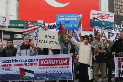 &nbsp;Bursa'da Filistin'e destek y&uuml;r&uuml;y&uuml;ş&uuml;