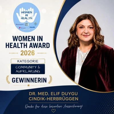 Women In Health 2026&rsquo;da B&uuml;y&uuml;k Başarı: DR. Elif Duygu Cındık-Herbr&uuml;ggen birinci se&ccedil;ildi