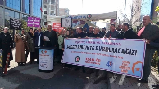 Hak-İş kadına y&ouml;nelik şiddetin son bulmasını istedi
