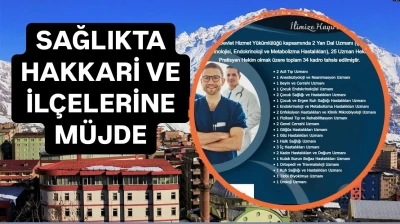 Hakkari&rsquo;ye 34 hekim kadrosu tahsis edildi

