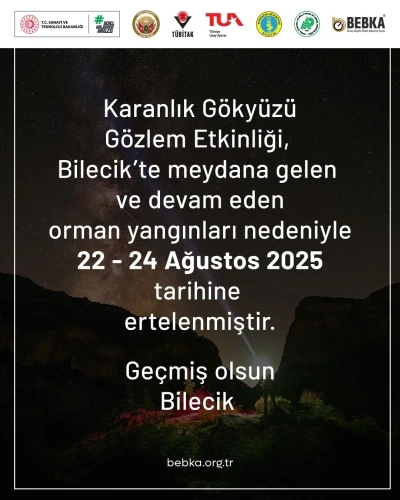 Harmankaya Kanyonu Karanlık G&ouml;ky&uuml;z&uuml; G&ouml;zlem etkinliği ertelendi