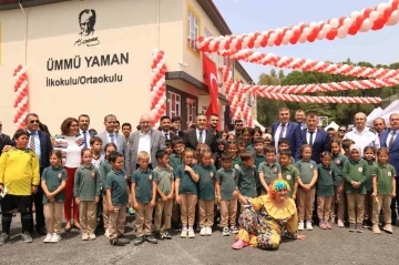 Hayırsever tarafından yapılan Karaca&ouml;ren &Uuml;mm&uuml; Yaman İlkokulu ve Ortaokulu t&ouml;renle a&ccedil;ıldı
