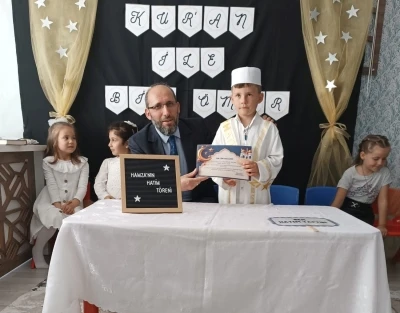 Hisarcıklı Hamza 5 yaşında Kuran-ı Kerim&rsquo;i hatmetti

