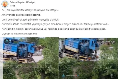 H&uuml;rriyet&rsquo;ten İSU&rsquo;nun Dereye Pis Su Boşaltmasına Sert Tepki