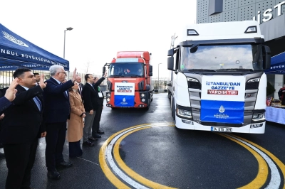 İBB&rsquo;nin İkinci Yardım Tırı da Yola &Ccedil;ıktı