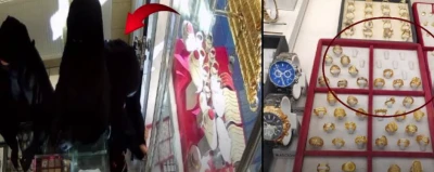 İkisi oyaladı, biri vitrindeki milyonluk altın y&uuml;z&uuml;kleri &ccedil;aldı