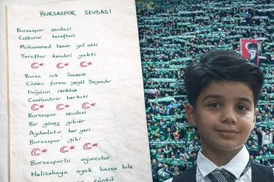 İlkokul &ouml;ğrencisi Mustafa, "Bursaspor Sevdası"nı şiire taşıdı