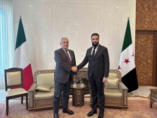 İtalya Dışişleri Bakanı Tajani, Suriye&rsquo;deki yeni y&ouml;netimin lideri eş-Şara ile g&ouml;r&uuml;şt&uuml;
