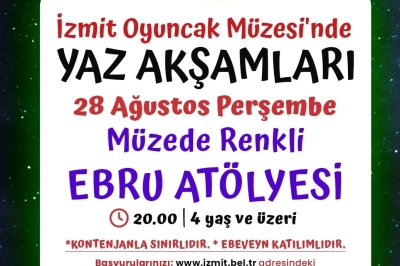 İzmit Belediyesinin M&uuml;zede Yaz Akşamları At&ouml;lyeleri Devam Ediyor