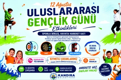 Kandıra&rsquo;da 12 Ağustos Uluslararası Gen&ccedil;lik G&uuml;n&uuml; Coşkusu Yaşanacak