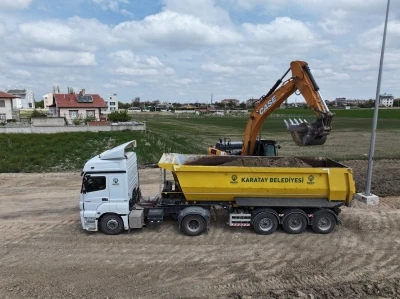 Karatay&rsquo;ın yeni ulaşım aksında altyapı &ccedil;alışmaları başladı
