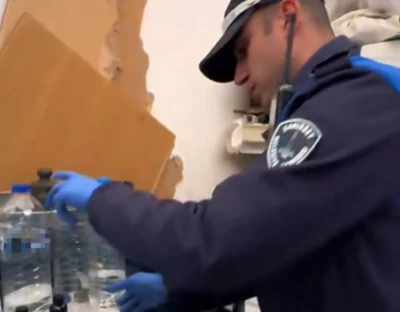 Kasap d&uuml;kkanında ka&ccedil;ak alkol &uuml;retim