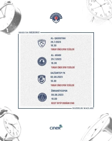 Kasımpaşa&rsquo;nın 2023-2024 sezonu &ouml;ncesi hazırlık ma&ccedil;ı programı belli oldu
