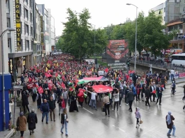 Kastamonu&rsquo;da binlerce vatandaş İsrail&rsquo;i protesto etti
