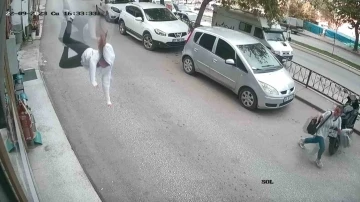 Kastamonu&rsquo;da gen&ccedil; kızın 3. kattan d&uuml;şme anı kameraya yansıdı
