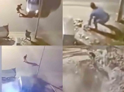 Kavga ettiği şahsa ara&ccedil;la &ccedil;arpıp &ccedil;ukura u&ccedil;tu!