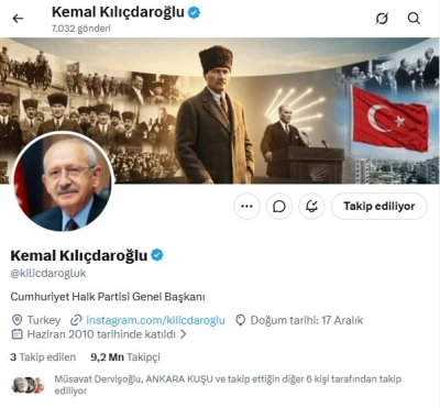 Kılı&ccedil;daroğlu, sanal medyadaki unvanını g&uuml;ncelledi