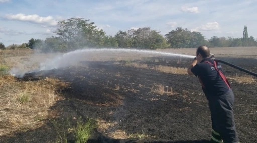 Kırklareli&rsquo;de anız yangını

