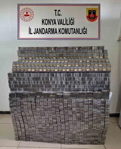 Konya&rsquo;da jandarmadan ka&ccedil;ak sigara operasyonu
