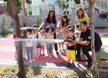 Kreş &ccedil;ocuklarına yangın eğitimi verildi
