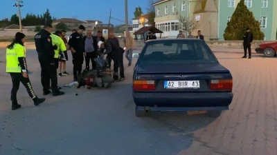 Kulu&rsquo;da otomobille &ccedil;arpılan motosikletli yaralandı
