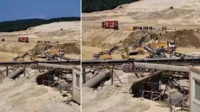 Kum ocağında g&ouml;&ccedil;&uuml;k! 2 iş&ccedil;i bal&ccedil;ık i&ccedil;inde kaldı