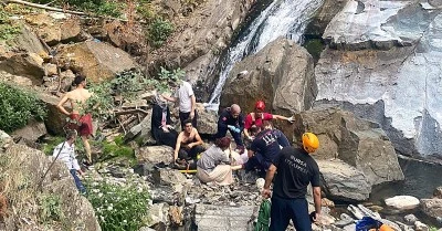 K&uuml;rekli Şelalesi'den d&uuml;şen kadın yaşamını yitirdi