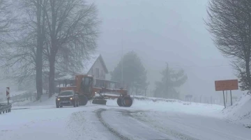 K&uuml;tahya&rsquo;nın Domani&ccedil; Dağları&rsquo;nda kar yağışı etkili oldu