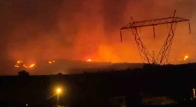 Manisa&rsquo;daki orman yangınına m&uuml;dahale s&uuml;r&uuml;yor